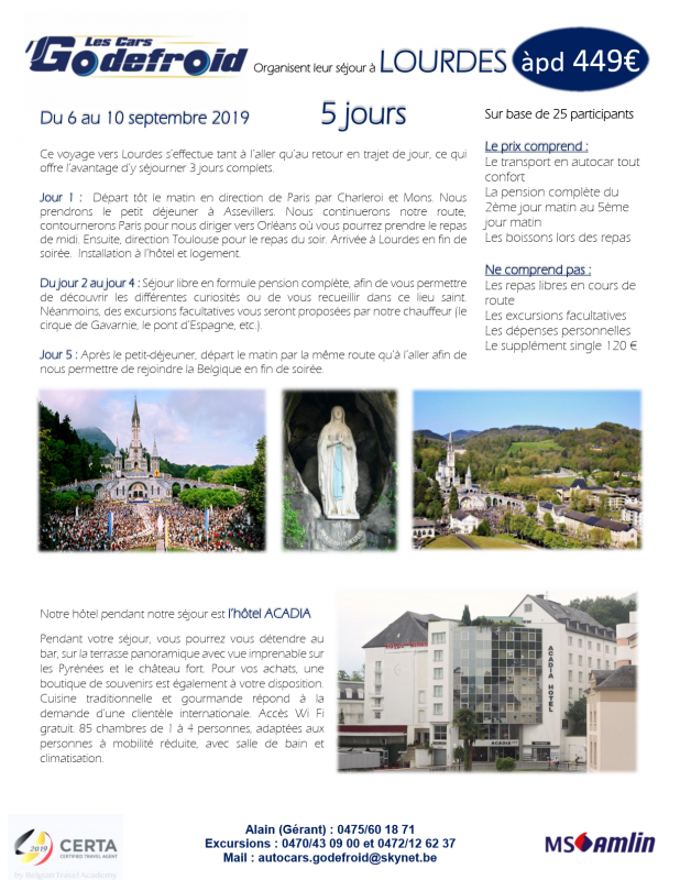 Lourdes 6 au 10 09 2019