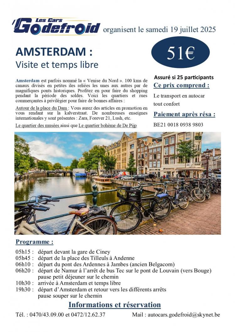 Affiche amsterdam 19 juillet 2025