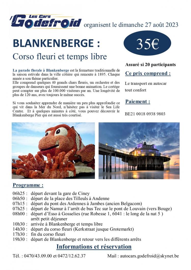 Affiche blankenberge corso fleuri 27 aout 2023