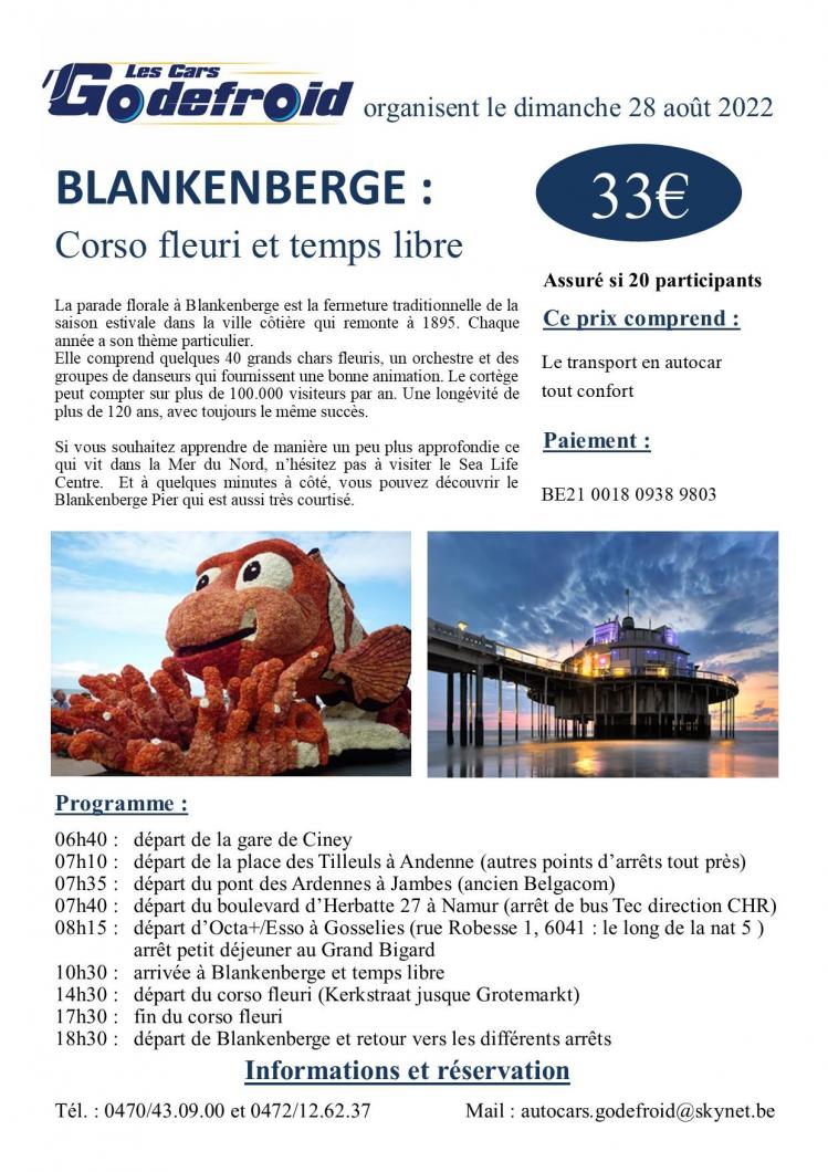 Affiche blankenberge corso fleuri 28 aout 2022