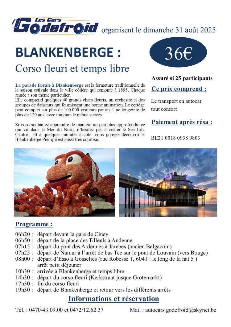 Affiche blankenberge corso fleuri 31 aout 2025