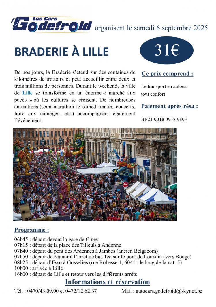 Affiche braderie lille 6 septembre 2025