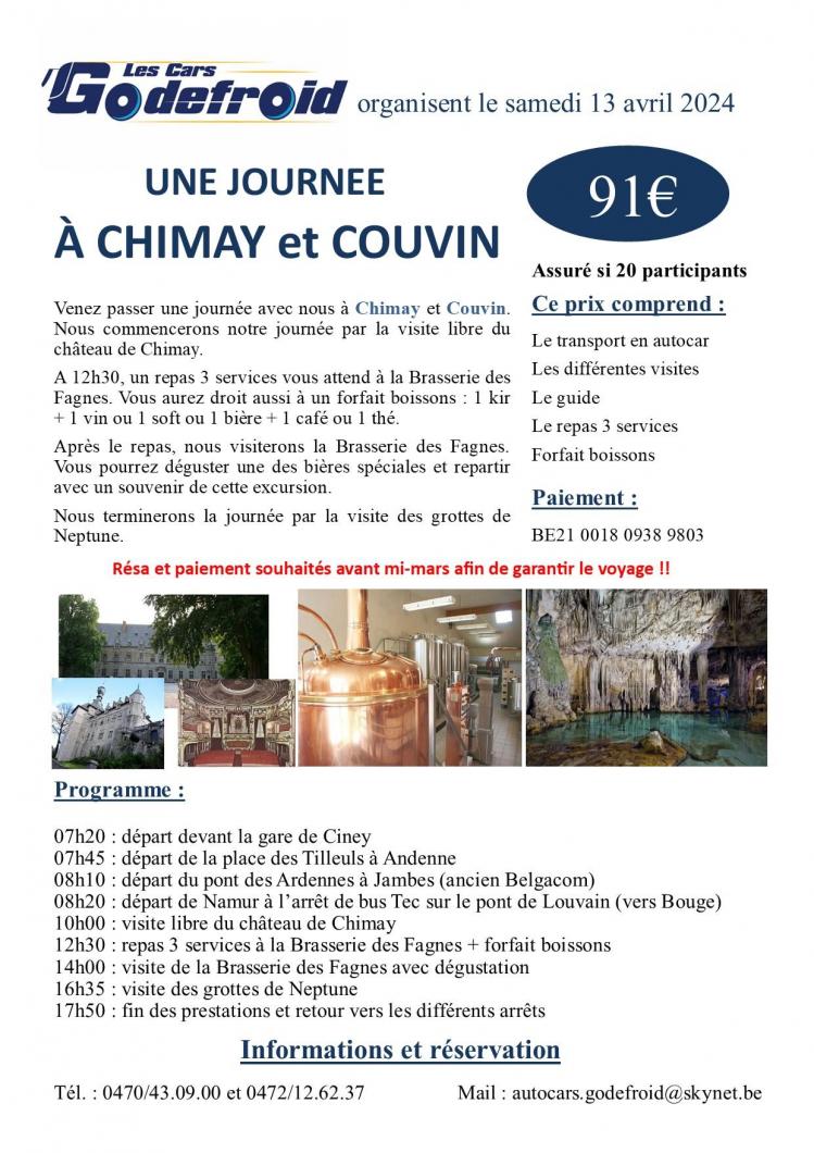 Affiche chimay couvin 13 avril 2024