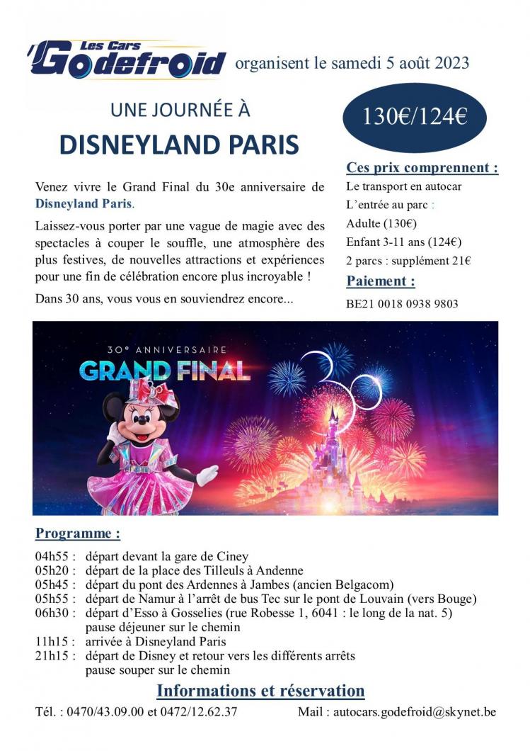 Affiche disneyland paris 5 aout 2023