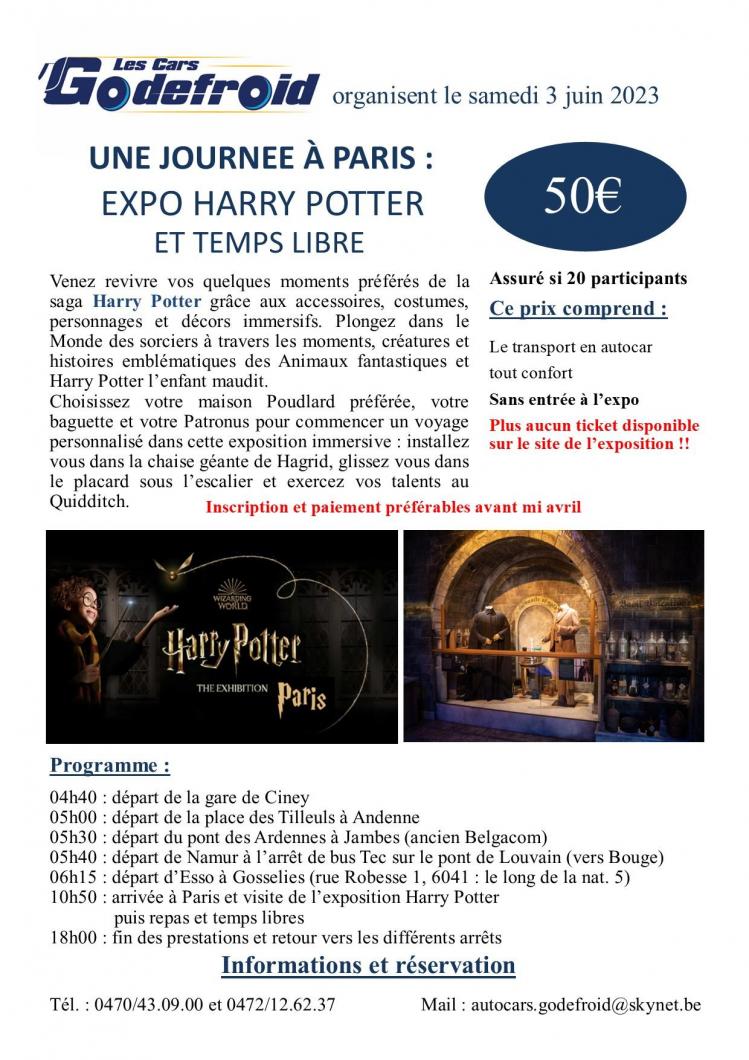 Affiche expo harry potter 3 juin 2024