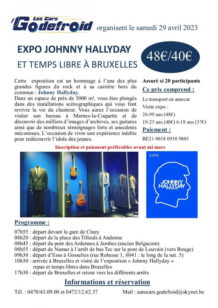 Affiche expo johnny hallyday 29 avril 2023