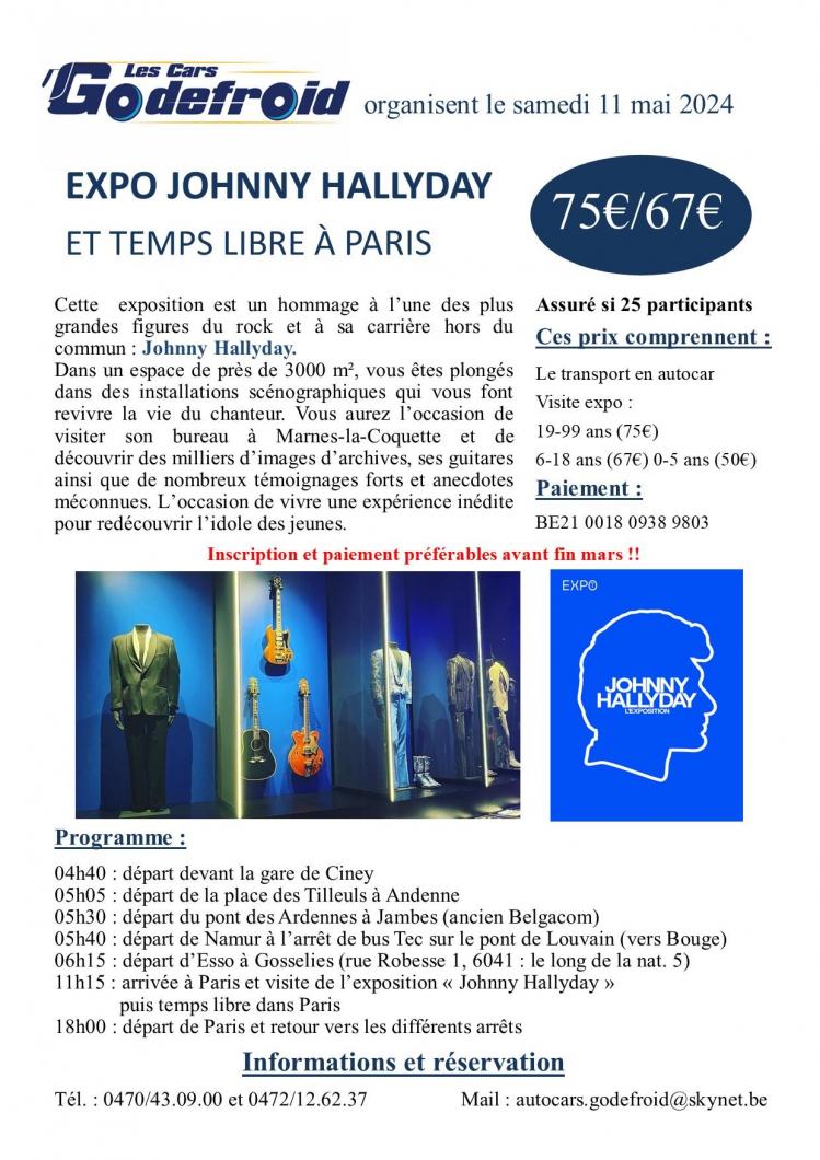 Affiche expo johnny hallyday paris 11 mai 2024