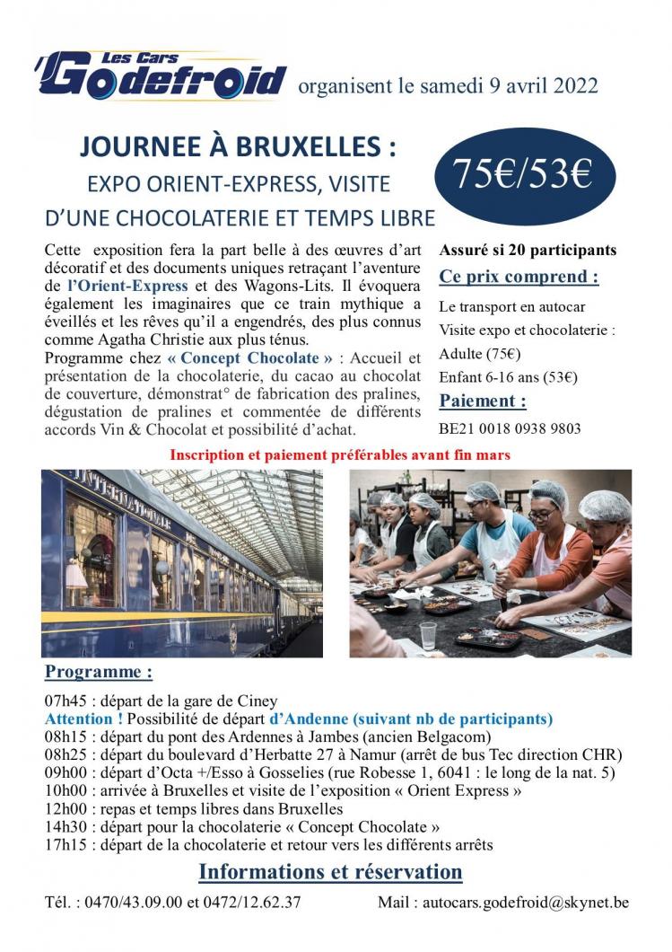 Affiche expo orient express chocolaterie 9 avril 2022