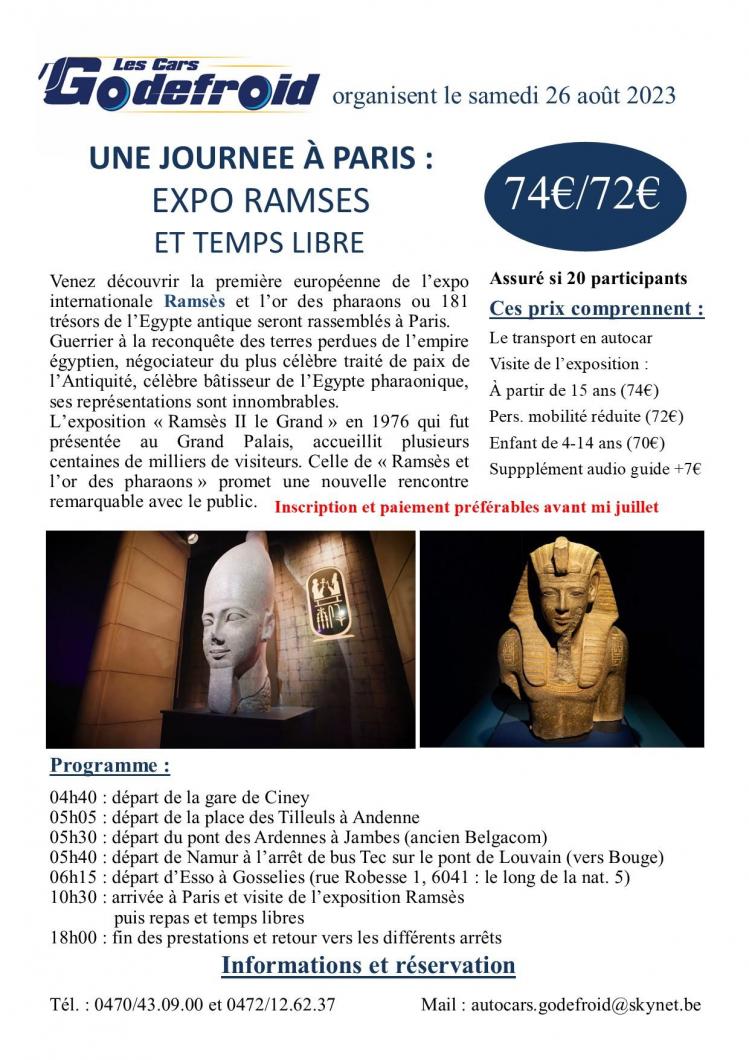 Affiche expo ramses 26 aout 2023