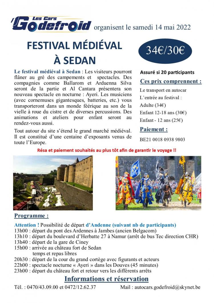Affiche festival medieval sedan 14 mai 2022