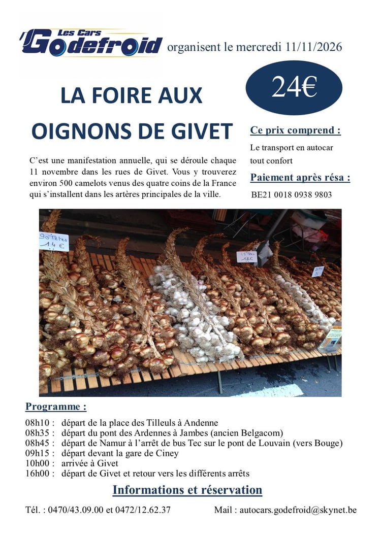 Affiche foire aux oignons givet 11 novembre 2026