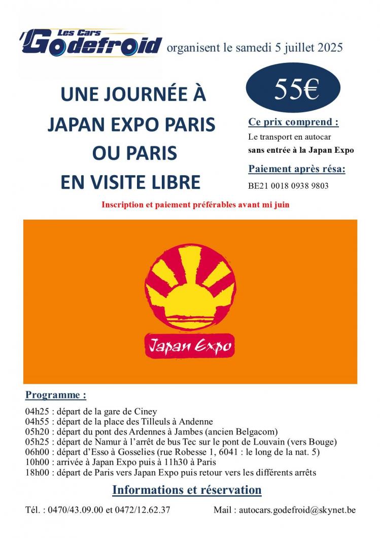 Affiche japan expo et paris libre 5 juillet 2025
