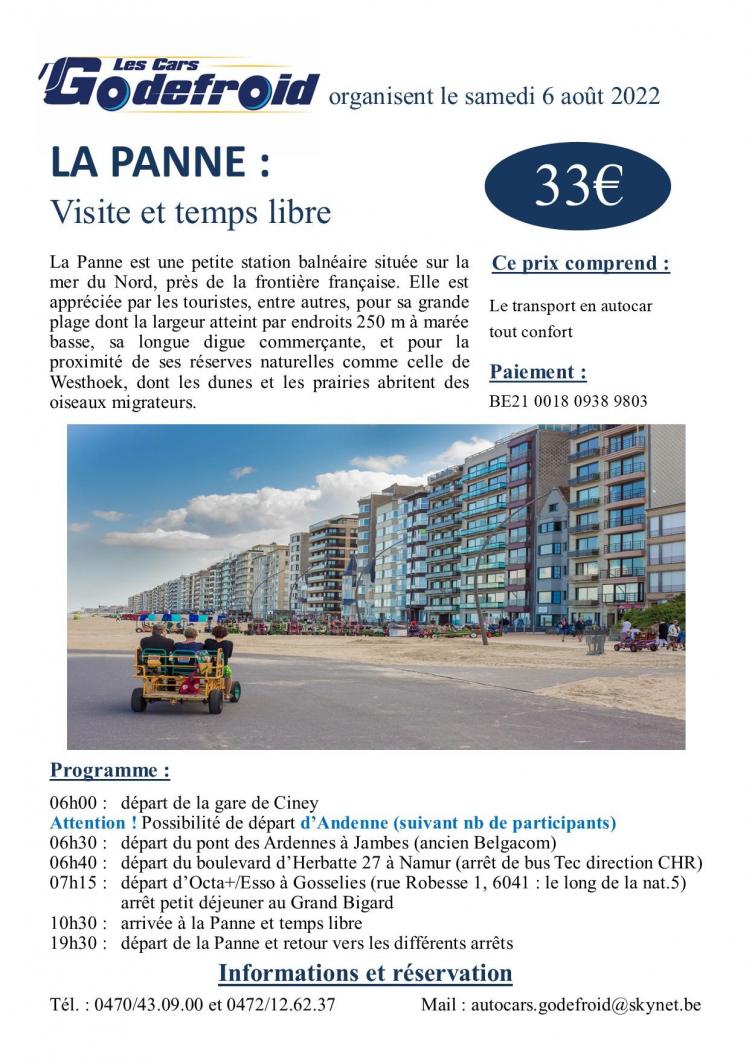 Affiche journee libre la panne 6 aout 2023