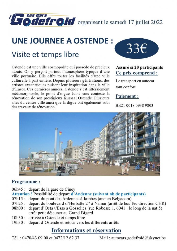 Affiche journee libre ostende 17 juillet 2022