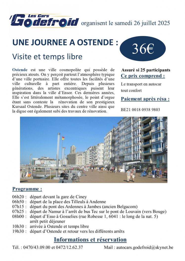 Affiche journee libre ostende 26 juillet 2025