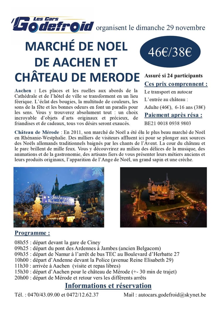 Affiche marche de noel aachen et merode 29 novembre 2026