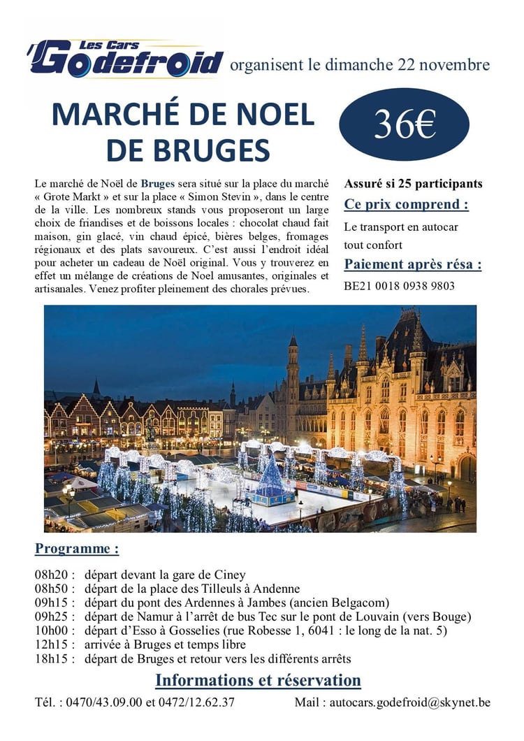 Affiche marche de noel bruges 22 novembre 2026