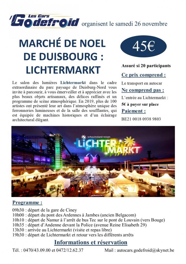 Affiche marche de noel duisbourg lichtemarkt 26 novembre