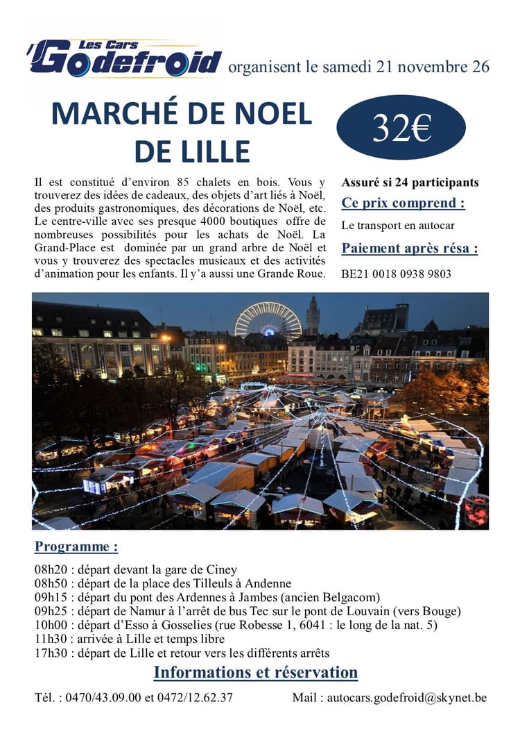 Affiche marche de noel lille 21 novembre 2026