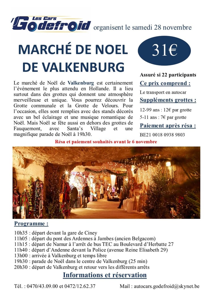 Affiche marche de noel valkenburg 28 novembre 2026
