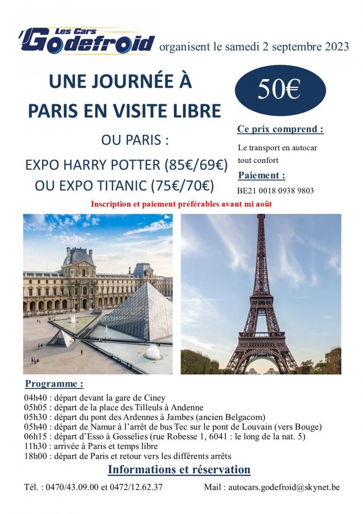 Affiche paris visite libre 2 septembre 2023