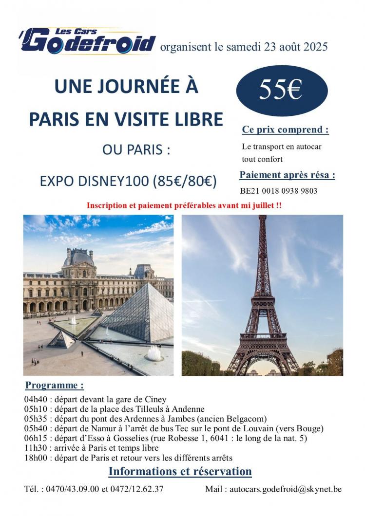 Affiche paris visite libre 23 aout 2025