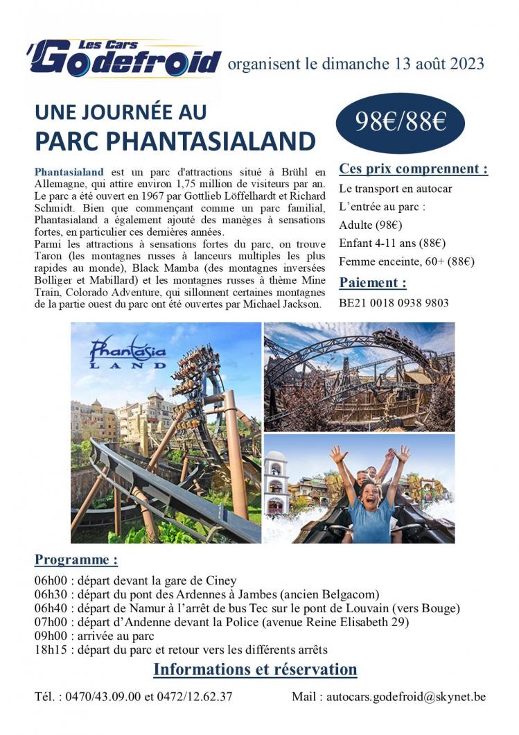 Affiche phantasialand 13 aout 2023