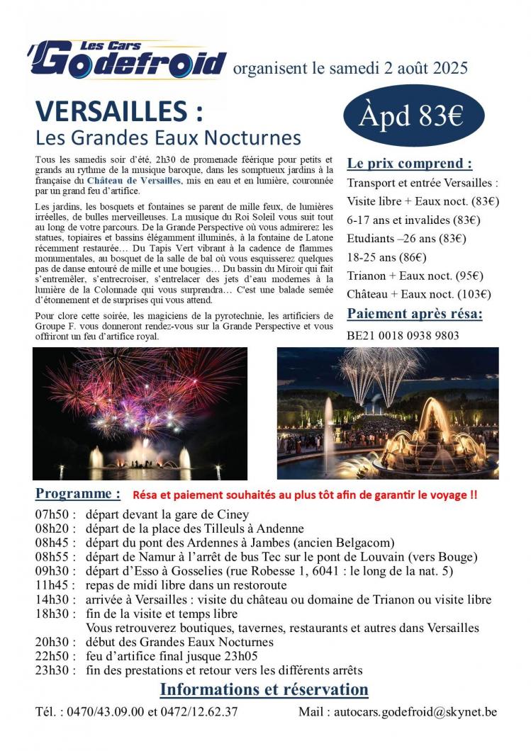 Affiche versailles les grandes eaux nocturnes 2 aout 2027