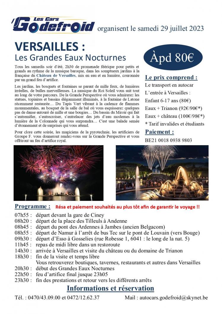 Affiche versailles les grandes eaux nocturnes 29 juillet 2023