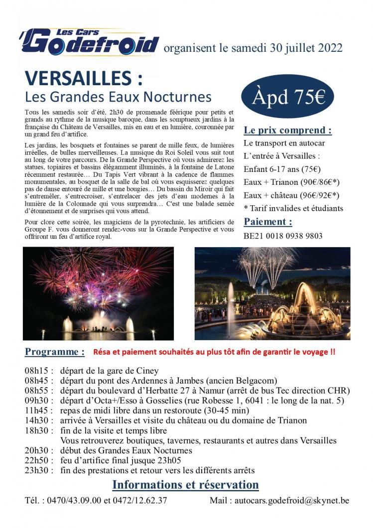 Affiche versailles les grandes eaux nocturnes 30 juillet 2023