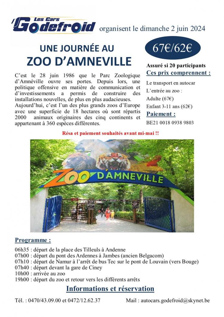 Affiche zoo amneville 2 juin 2024
