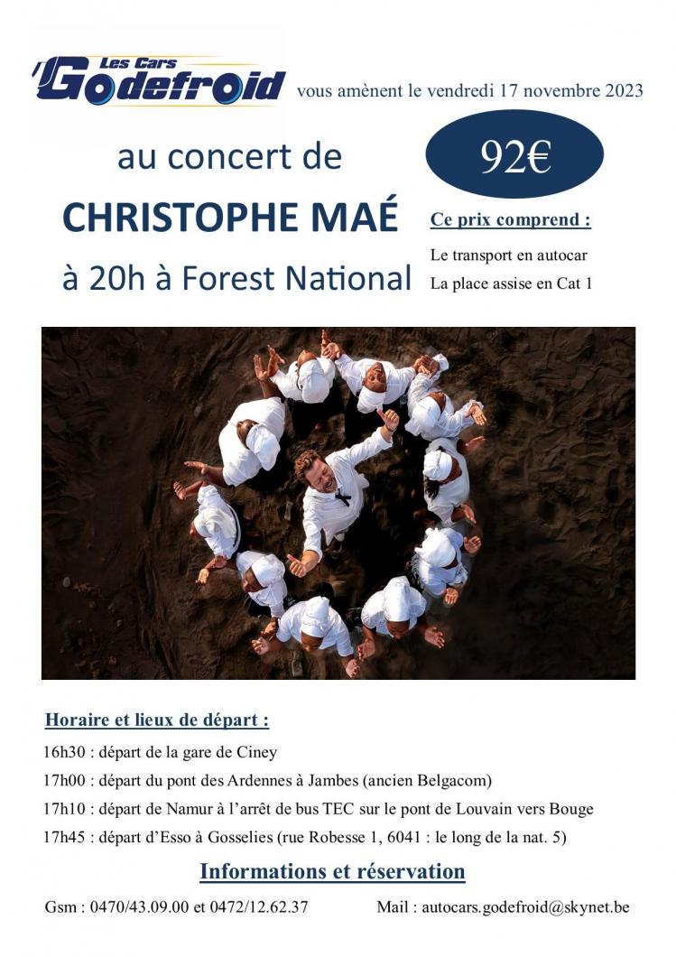 Christophe mae concert 17 novembre 2024