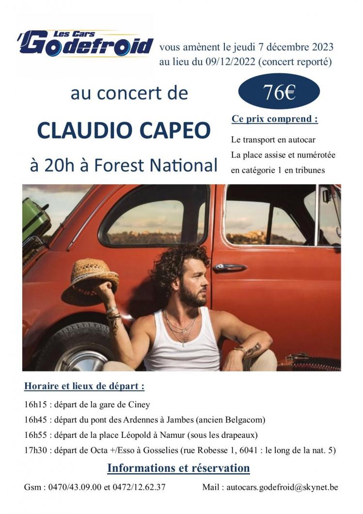 Claudio capeo concert 7 decembre 2023 report 9 decembre 2022