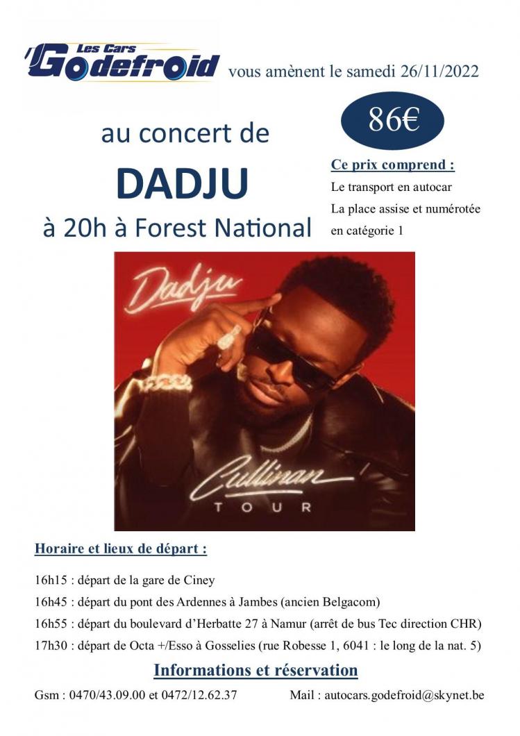 Dadju concert 26 novembre 2022