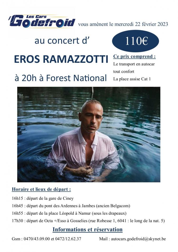 Eros ramazzotti concert 22 fevrier 2023