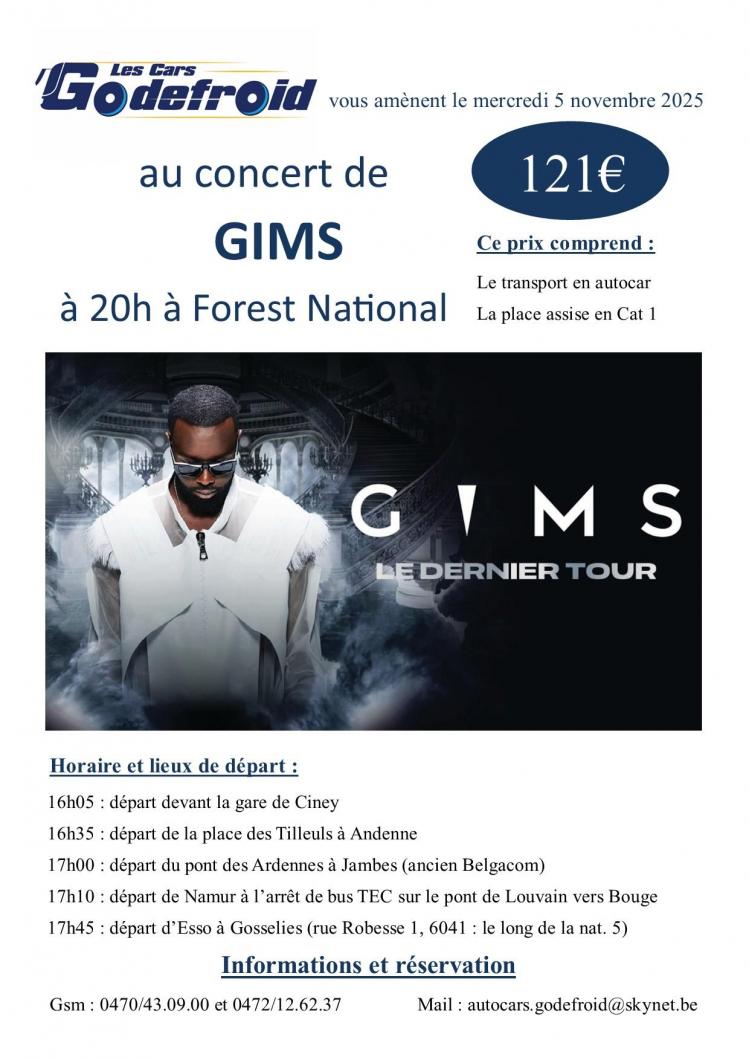 Gims concert 5 novembre 2025