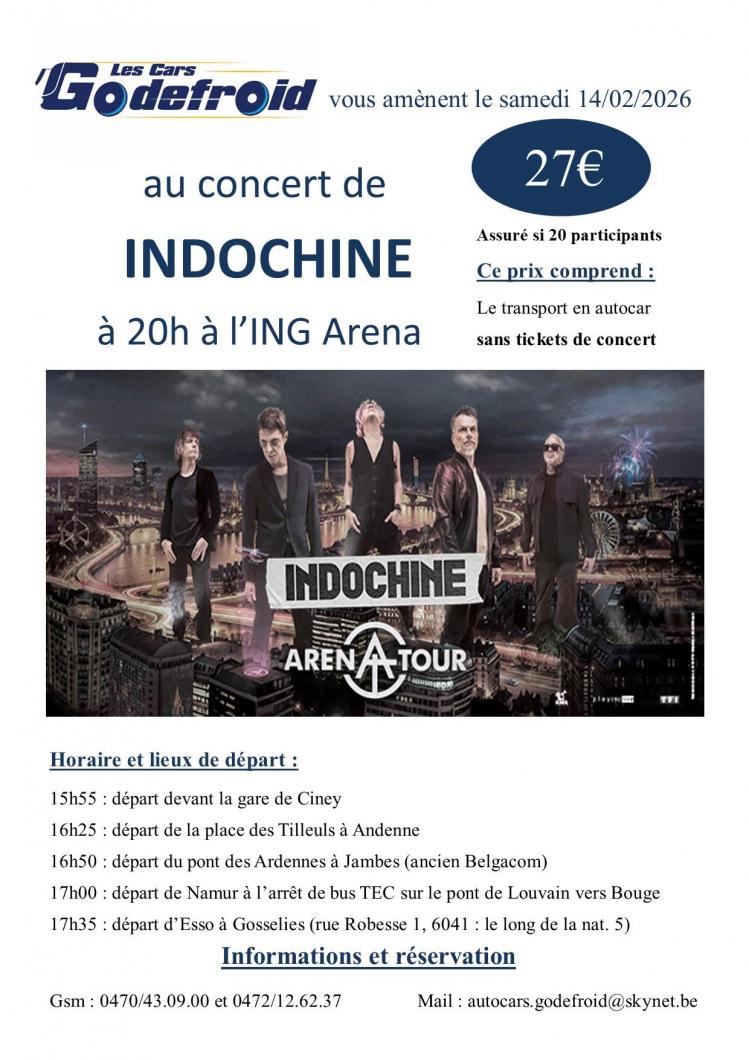Indochine concert 14 fevrier 2026