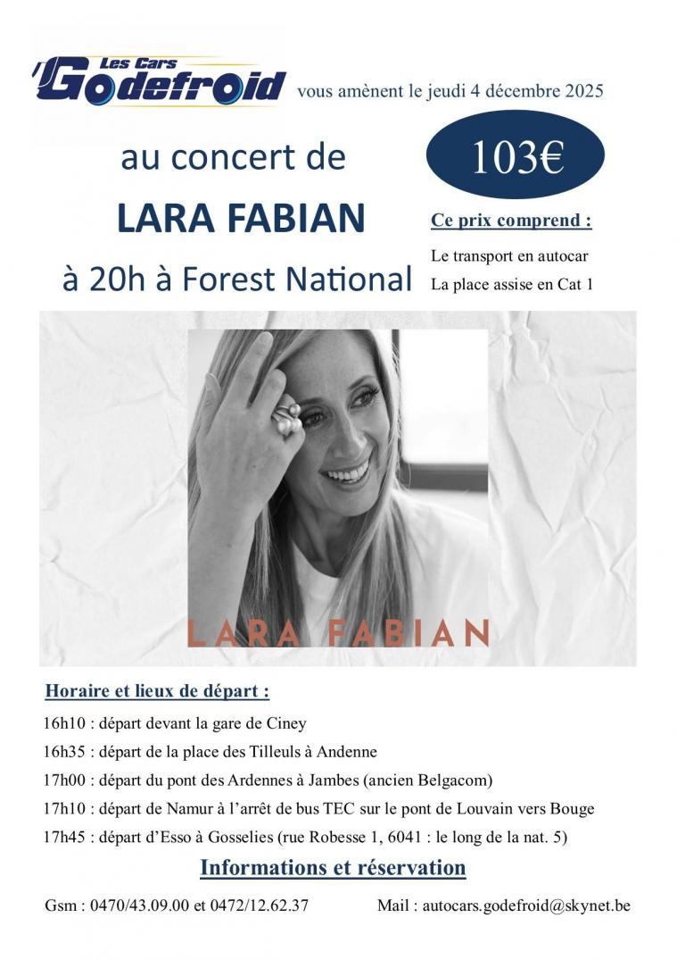 Lara fabian concert 4 decembre 2025