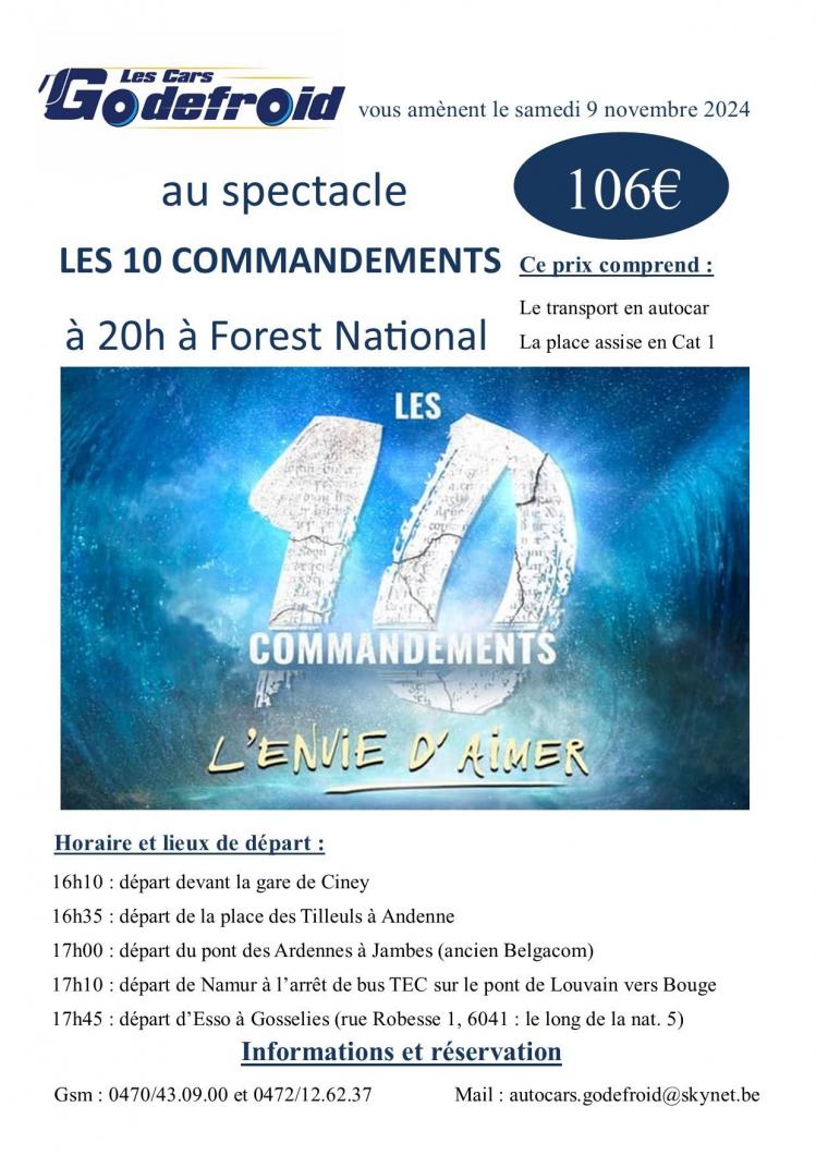 Les 10 commandements concert 9 novembre 2024
