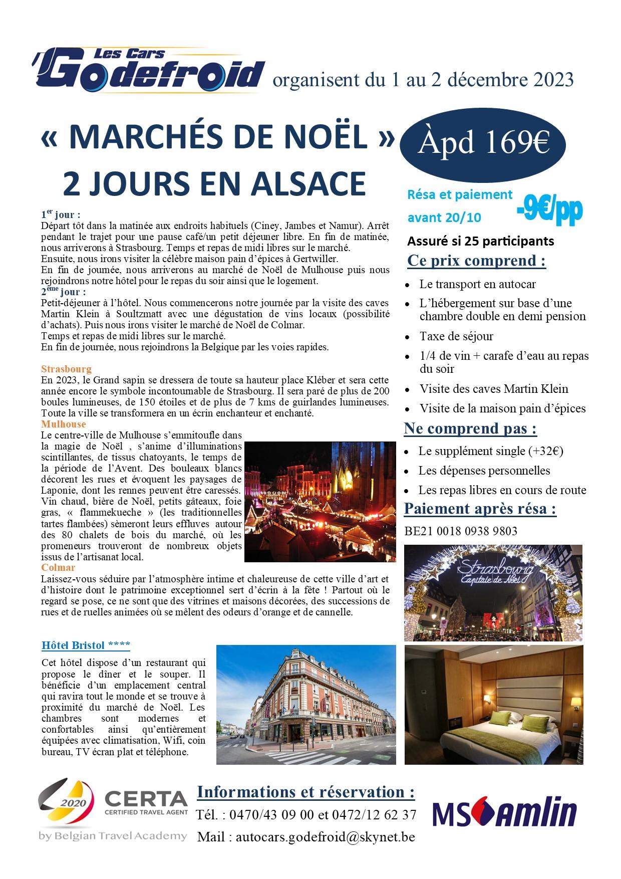 Marche de noel alsace 2 jours 01 au 02 12 2023