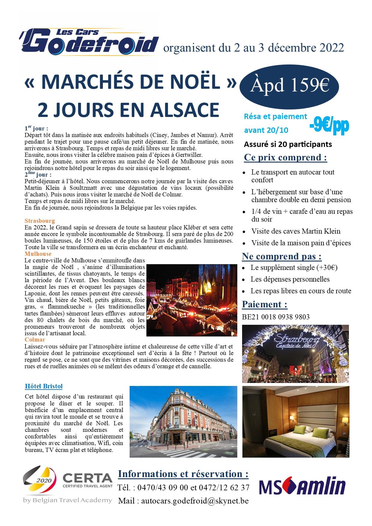 Marche de noel alsace 2 jours 02 au 03 12 2023