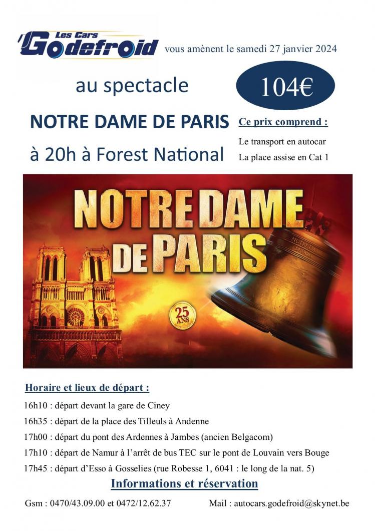 Notre dame de paris concert 27 janvier 2024