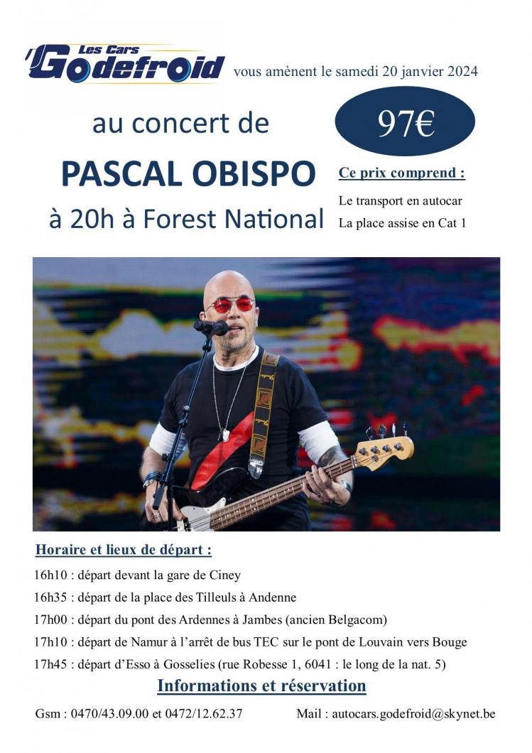 Pascal obispo concert 20 janvier 2025