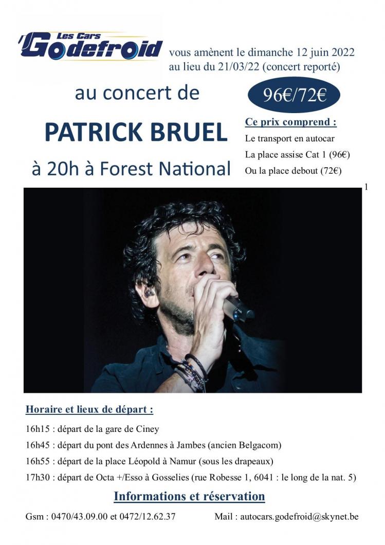 Patrick bruel concert 12 juin 2022 report 21 mars 2022