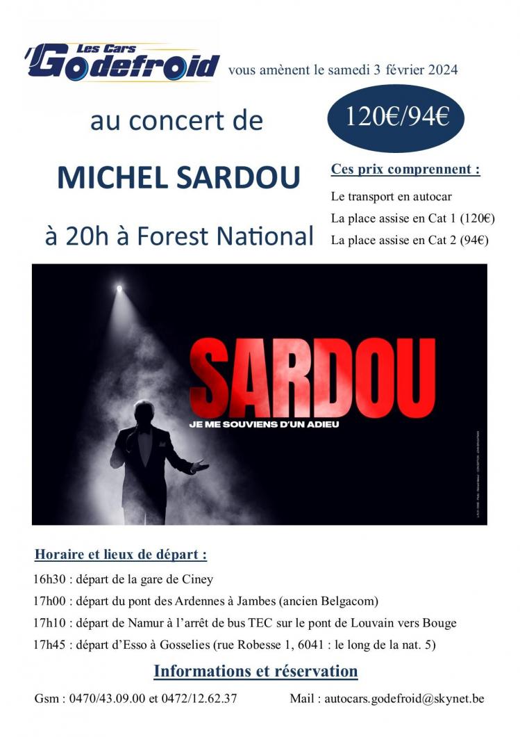 Sardou michel concert 3 fevrier 2024
