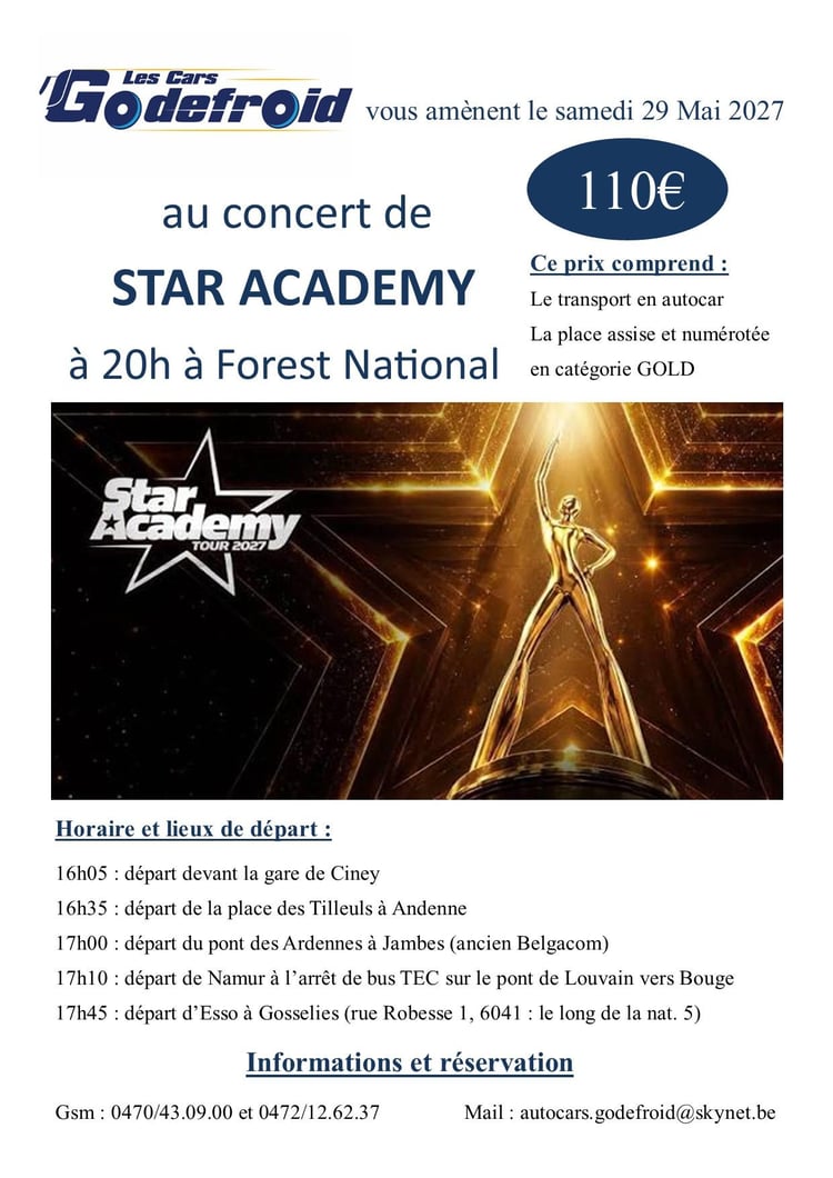 Star academy concert 29 mai 2027